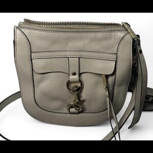 Rebecca Minkoff Beige Leather And Suede Dog Clip Saddle Bag